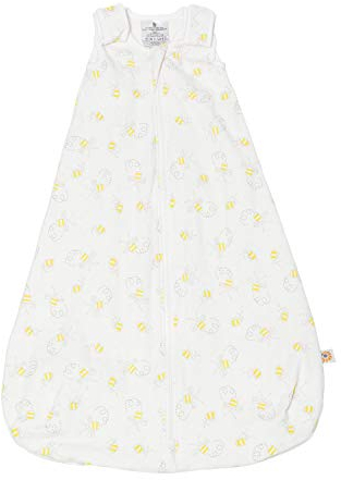 Ergobaby Ganzjahres Baby-Schlafsack Neugeborene 56-62 Baumwolle, Ganzjahresschlafsack Baby 0-6 Monate TOG 1, Bee Happy