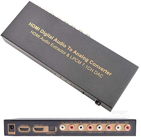 Convertitore audio 4K HDMI a HDMI 7.1 DAC Lpcm Estrattore audio HDMI Ottico Digitale ad Analogico 2CH 5.1CH 7.1CH Uscita SPDIF