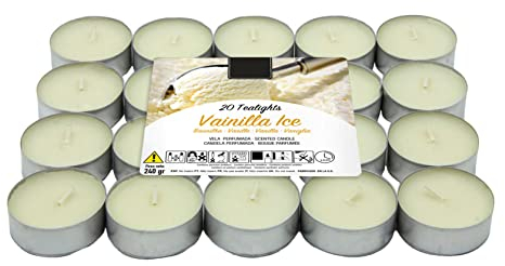 Lumar Aromatic Velas de té aromáticas (Vainilla Pack 20 Velas)