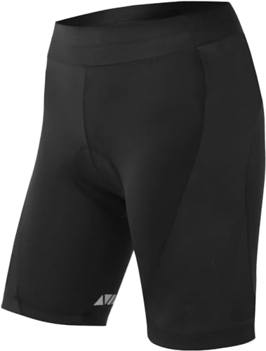 Sportneer Damen Radlerhose Gepolstert Schnelltrockende Fahrradhose Kurz Elastische Radhose Mit Sitzpolster 4D Radsportshorts Kurze Sporthose Damen Mit Breiterem Und Dichterem Polster Schwarz