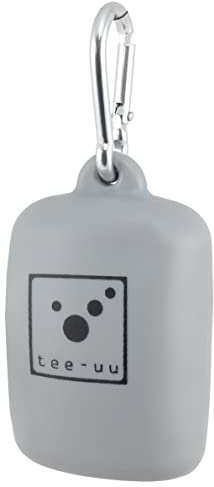 tee-uu CLEAN PRO | grigio | piccolo asciugamano in microfibra | con sacchetto e moschettone