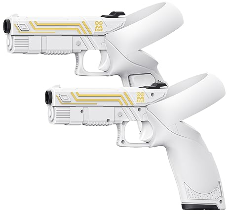 AMVR VR Gun Stock Cover Kompatibel mit Oculus Quest 2 - Weighted Hard Grips Kompatibel mit Meta Quest2 Controller Enhanced FPS Games Reality Holding Feels, Anti Slip Handle Shell Case Protector