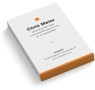 100 Visitenkarten drucken | Manager | 1-seitig | Hochformat | personalisieren | Farbe + Papier zur Auswahl | Steuerberater | Verwalter | Immobilien | Arzt | Praxis | Sachbearbeiter (Orange)