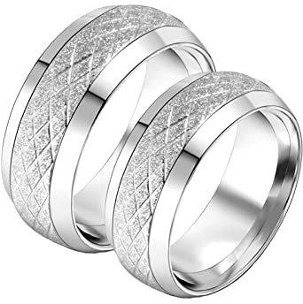 Aotiwe Freundschaftsringe Silber, Ringe für Herren ausgefallen Mattring 8mm Edelstahl Größe Damen 52 (16.6) & Herren 62 (19.7)