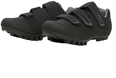 O'NEAL Scarpe da Ciclismo I Scarpe MTB da Uomo I Gravel, Mountain Bike I Scarpe SPD Regolabili con 3 Affidabili Cinturini a Strappo I Cross 2 SPD Shoe | Nero Grigio | Taglia 43