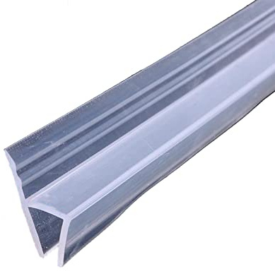 XQZMD Shower Screen Door Seal Glass Strip Replacement for 6-12mm, 2M Soft Rubber Shower Screen Window Gap Seal Strip for Curved and Vertical Door (H-8MM), Transparent