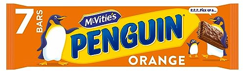 McVitie's Penguin Orange Biscuit Bar, 7 x 24.6 g Bars (1 Pack of 7 Bars)