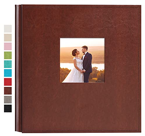 potricher Photo Album 4x6 1000 Photos Leather Cover Large Capacity Picture Albums with 1000 Horizontal and Vertical Pockets for Family Wedding Anniversary and Baby (Brown)