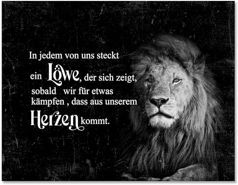 wandmotiv24 Leinwandbild In jedem steckt EIN Löwe M0492