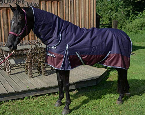 AMKA Pferde Outdoordecke Weidedecke mit Halsteil 1200 D 200g LARVIK