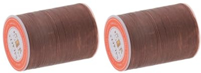 2 set 0,35 mm rund polyester vaxad tråd sömnad gör-det-själv hantverk mörkbrun