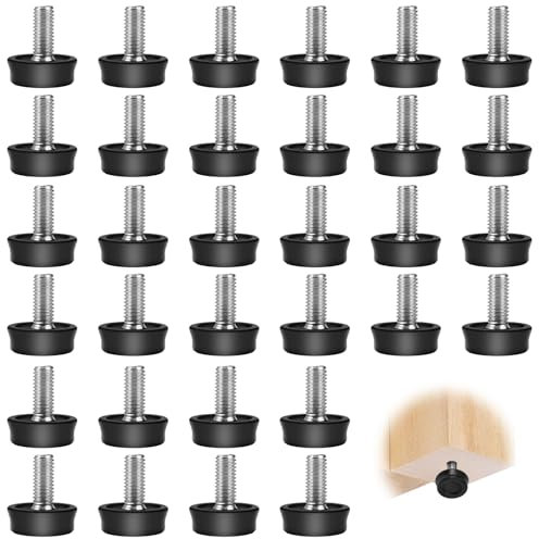 EXIN DEHCEN 32 Pezzi Piedini Regolabili M8, Livellamento Gambe Tavolo Piedini per Mobili Regolabili Vite Piedino di Livellamento Piedino Regolabile Piedini di Livellamento per Mobili Tavolo Sedia