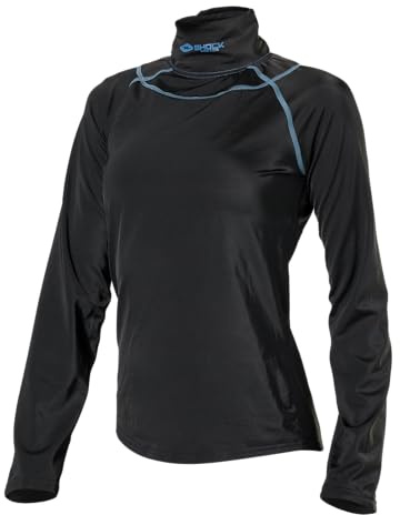 Shock Doctor Youth Girls Compression Shirt with Neckguard for Hockey. Long Sleeves with Integrated Neck Guard
