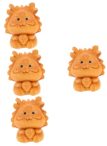 ABOOFAN 4 Stücke Holz Drachen Statue Feng Shui Ornamente Geschnitzte Holz Drachen Dekoration Für Wohnzimmer