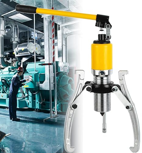 URJWAN Hydraulischer Abziehersatz, Industrieller Hydraulischer Zahnradabziehersatz 5t-20t, Hochleistungs-Hydraulikabscheider, Ziehen Von Naben, Flanschen, Lagern, Effizient Und Langlebig,Yellow-15T