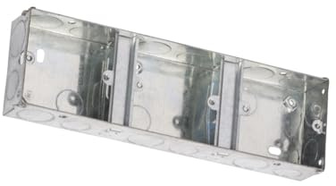 1G + 1G + 1G 35mm 3 gang Metal back box Galvanised Steel Installation Boxes 35mm 1G + 1G + 1G Metal Single Pattress Box 35mm 1G + 1G + 1G Back box Metal - 1 PACK