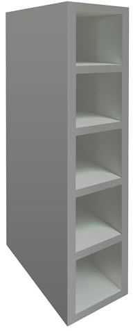 highdecora Slim Wine Rack Cabinet – Narrow Vertical Wine Rack Base or Wall Unit, 18mm MFC Wooden Rack for Kitchen, Living Room, Hotel, Restaurant – Rack Shelf for Storage (Dust Grey)