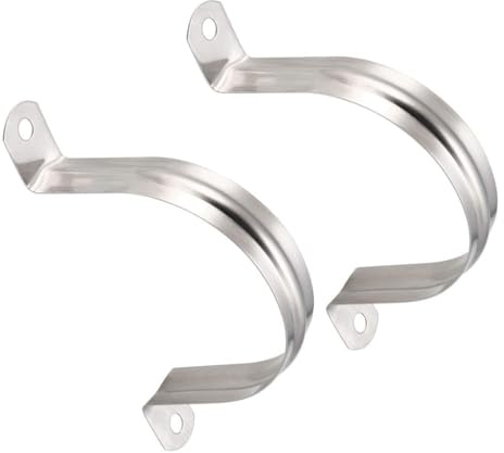 TOP-VIGOR Starre Rohrbänder, 70 mm, 2 Löcher, Edelstahl, Spannrohrklemme, robuste Rohrschellen für Rohr, Draht-Befestigung, Strom, Auspuff, Verlegung von Sanitär, 2 Stück