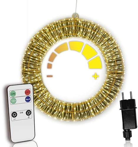 HiLight LED Weihnachtskranz Ø40 cm mit 600 LEDs | Metallkranz/Lichterkranz mit Fernbedienung & Timer - dimmbar | Adventskranz modern & Türkranz Weihnachten beleuchtet | Fensterdeko hängend