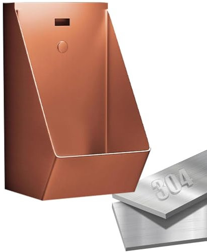 DDZJTPP Urinoir Suspendu, Urinoirs à Chasse d'eau Commerciaux, Urinoirs en Acier INOX pour Toilettes Publiques pour Hommes, Urinoir Anti-Débordement pour Salle De Bain Domestique,Rosegold
