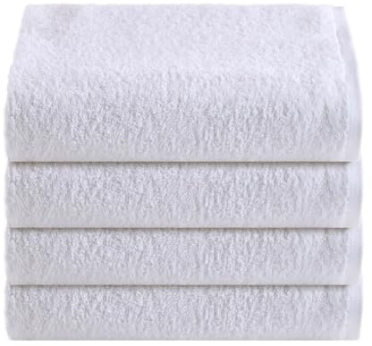 NELLA BIAGINI Telo Doccia Grande, Set da 4, Telo Bagno, 150x100 cm, 100% Spugna di Cotone, 420 gr/mq, per Sauna e SPA, Morbido, Resistente, Tinta Unita. Modello: Minerva