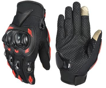 Opilroyn Guantes de moto para hombre, guantes de moto, carcasa rígida, guantes de conducción para hombre, con dedos táctiles, tejido transpirable, cómodo para escalada, motocross, motocicleta