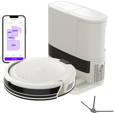 Shark Navigator | Robot Vacuum Cleaner with Powerful Suction for Pet Hair, Rugs, Carpets & Hard Floors | Bagless Self-Empty Base | 30-Day Capacity | SmartPath LiDAR Navigation | White | AV2110S ​