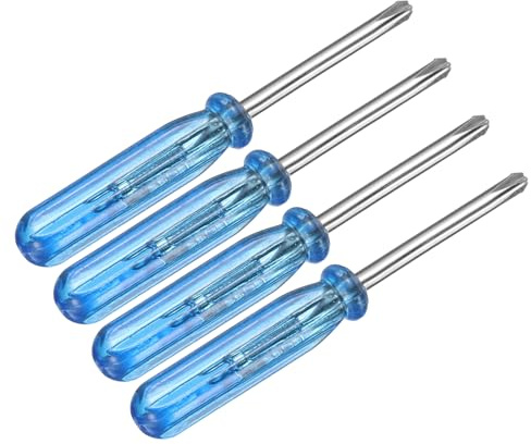 sourcing map 4pcs Mini Phillips Screwdriver 2.0mm 45mm Length Micro Precision Cross Head Screw Driver with Non-Slip Handle for Watch Eyeglasses Electronics Small Appliances Repair