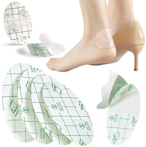 Jurqqer Blister Pflaster Set [60 Stück] – Unsichtbare Blasenpflaster für Ferse & Zehen, Fersenschutz aus Atmungsaktivem PE-Film, Selbstklebend, Wasserdicht & Hautfreundlich, Anti-Reibungs Schutz