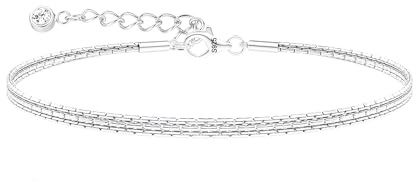 FIOROYAL Sterling Silver Bracelet for Women- Silver Chain Link Ladies Bracelets Adjustable-3 Layered Beaded Bracelet Stack Tarnish Free Jewellery Gifts for Women Girls S4