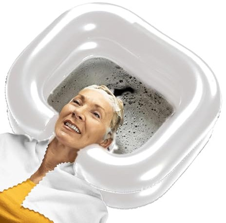 Lave-cheveux gonflable, Laver les cheveux au lit avec bassin gonflable,Bac à shampoing pour personnes âgées, handicapées, enceintes, blessées, alitées, handicapées