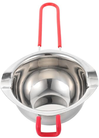 HOMOBABE 2pezzi Pentola Per Sciogliere Cioccolato Inossidabile Con Manico Isolato Per Fonduta e Salse Delicate Perfetta Per Cucina Gas e Grill