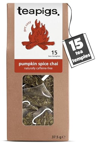 teapigs Pumpkin Spice Chai Tea Bags – Apple, Cinnamon & Cocoa Blend - Naturally Caffeine Free, Warming Autumnal Flavour - 15 Biodegradable Herbal Tea Bags