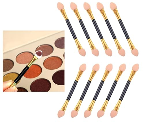 EKIND 10PCS Double Ended Eyeshadow Applicator Sponge Tip Eye Makeup Brushes for Women Reusable Cosmetic Beauty Tool for Beginners Travel Daily Use