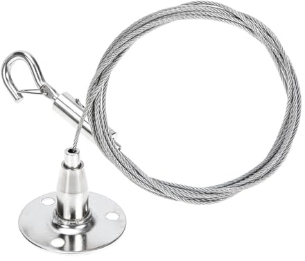 HOLIDYOYO Wire Rope Ceiling Hanging Code Round Hook and Safety Latch 2m Steel Wire Rope for Picture and Acrylic Board Hanging