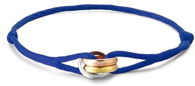 KIM JOHANSON® Damen Segeltau Armband *Tricolor* in vielen Farben | Kordelarmband mit Edelstahl Ring in Silber, Gold & Roségold | Wasserfest | Verstellbar | Boho Schmuck für Frauen | Inkl Schmuckbeutel