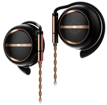 Aune AC55 Open-Back Clip-on Headphones, with 40mm W-Shaped Bio-Fiber Composite Diaphragm, Dynamic Driver, Hi-Res Audiophile Headphones for HiFi System, Home Audio, Portable Audio, DAP