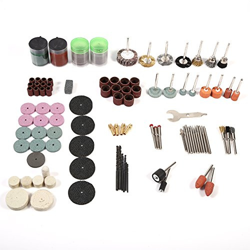 ANKROYU 147PCS Rotary Polishing Tool Set 1/8 Shank Sanding Polish Cutting Accessory Bit Kit for Wood Metal Mold Polishing Engraving DIY Projects Copper Steel Nylon Wool 282g