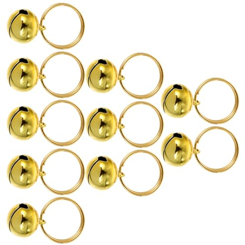 KOMBIUDA 12pezzi Campanello Metallico per Collare di Cani e Gatti Campanello Rotondo per Animali Domestici Accessorio Pendente Dorato