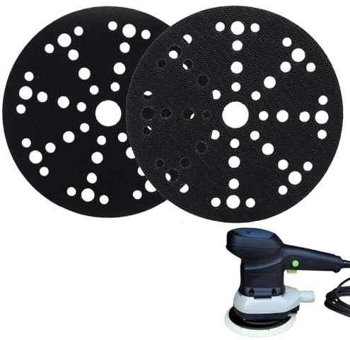 2PCS 150mm Pad Savers, 6 49 Holes Sanding Pad Saver Hook and Loop | Orbital Sander Protection Backing Pad Compatible with Festool ETS 150 / ETS EC 150 / LEX 150 / WTS 150/7 Electric Pneumatic S