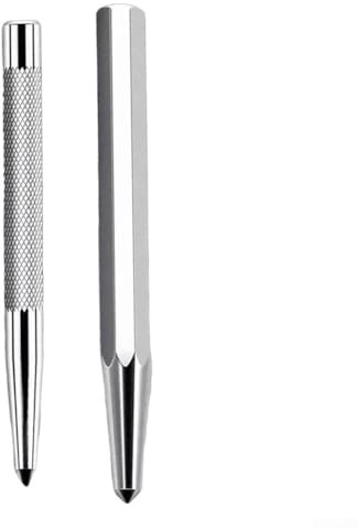 Körner, konische Stanzspitze für präzises Starten des Bohrers, gerändelter Griff, rutschfester Griff, Metallstanzer-Positionierungswerkzeug, 2 Stück