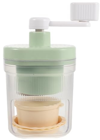Toyvian Machine à Glace Pilée Manuelle Compacte avec Manivelle, 1 Bol Congélateur et 2 Bacs de Récupération, Broyeur à Glace Portable en Plastique Solide, Outil Manuel pour Maison,