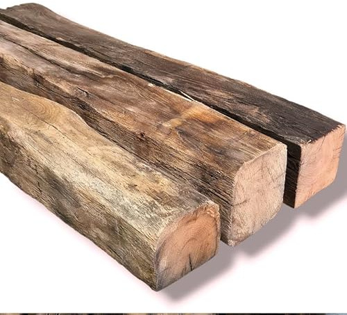 MyTimber® Eichen Altholzbalken | Echtholz Zierbalken aus Eiche | 12 x 12 cm 100cm - 200cm lang (Länge: 200cm)