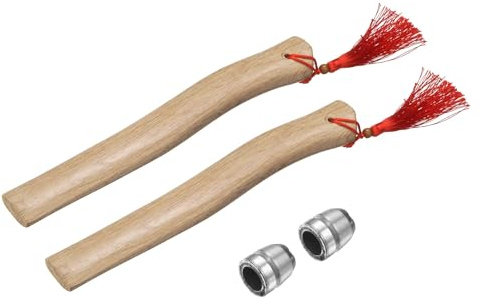 QUARKZMAN 2 Piezas Mango De Hacha De Madera De Reemplazo 12.6 Mango De Hacha Universal De Nogal con Cuñas Redondas para Hacha De Camping Y Jardinería