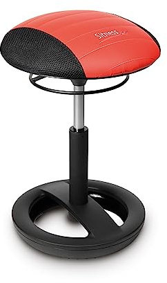 Topstar Sitness RS Bob - Sgabello da lavoro con effetto oscillante, in tessuto, colore: rosso/nero, 38,5 x 38,5 x 57,0 cm