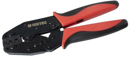 WETEC - Pinza crimpatrice per capicorda non isolati secondo DIN 46228, 0,5-6,0 mm²