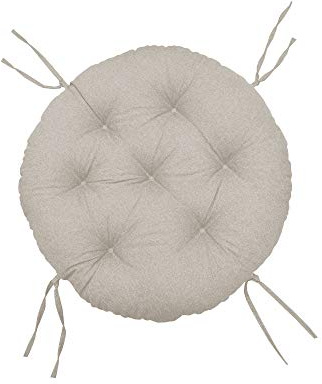 chilly pilley Papasansessel Rundkissen RundRattansessel Auflage Sesselkissen Gartenkissen Sitzkissen Garten Kissen Gesteppt mit Schlaufen (70cm, Creme)