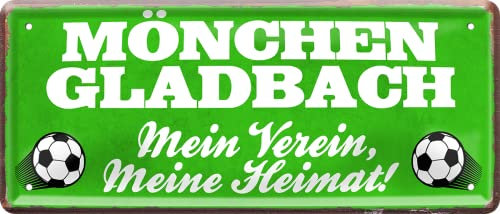 schilderkreis24 – Fußballschild Mönchen Gladbach “Mein Verein, Meine Heimat!“ Deko Garage Artikel Sport Verein Geschenkidee Club Weihnachten Fußball Fan Liebhaber Begeisterte 28x12 cm