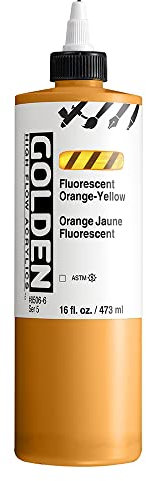 GOLDEN - Acrilici ad alto flusso fluorescente, colore arancio-giallo, 473 ml, flacone da 473 ml