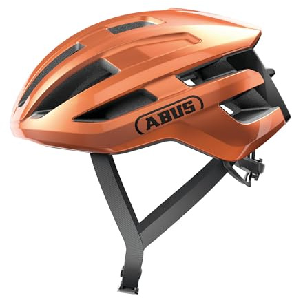 ABUS Rennradhelm PowerDome - leichter Fahrradhelm mit cleverem Belüftungssystem und aerodynamischem Profil - Made in Italy - für Damen und Herren - Orange, Größe M
